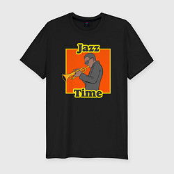 Футболка slim-fit Время джаза, цвет: черный
