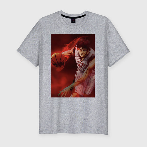 Мужская slim-футболка Баскетбол Тайга Кагами / Меланж – фото 1