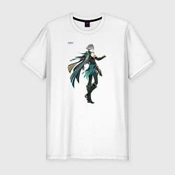 Футболка slim-fit Аль-Хайтам из Геншин Импакт, цвет: белый