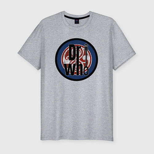 Мужская slim-футболка Dr Who / Меланж – фото 1