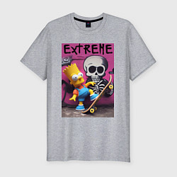 Футболка slim-fit Bart Simpson and skateboard - extreme, цвет: меланж