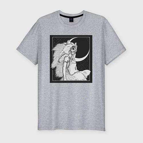 Мужская slim-футболка Принцесса Сан / Меланж – фото 1