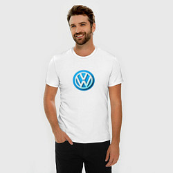 Футболка slim-fit Volkswagen logo blue, цвет: белый — фото 2