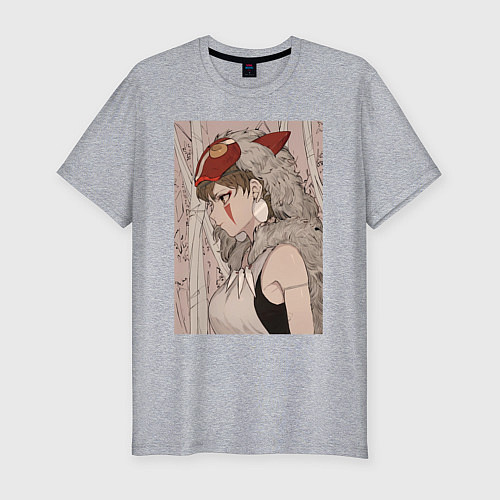 Мужская slim-футболка Принцесса Мононоке San / Меланж – фото 1
