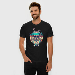 Футболка slim-fit Skull and surf, цвет: черный — фото 2