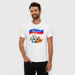 Футболка slim-fit Welcome to Russia inscription color, цвет: белый — фото 2