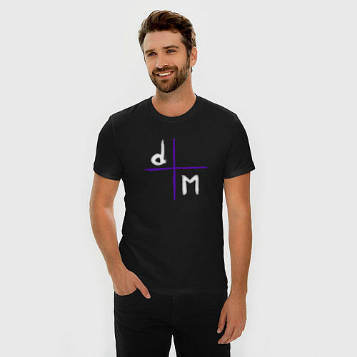 Мужская slim-футболка Depeche Mode - Logo devotional / Черный – фото 3