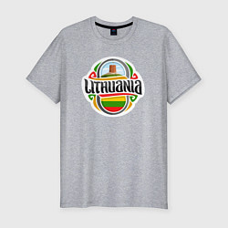 Футболка slim-fit Lithuania, цвет: меланж