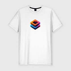 Футболка slim-fit Ромб геометрическая абстракция, цвет: белый