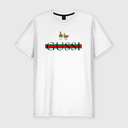 Футболка slim-fit Гусси - полосы, цвет: белый