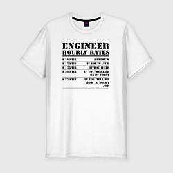 Футболка slim-fit Engineer hourly rates, цвет: белый