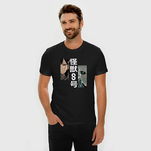 Мужская slim-футболка Kaiju No8 / Черный – фото 3