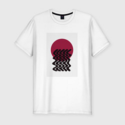Футболка slim-fit Закатное солнце, цвет: белый