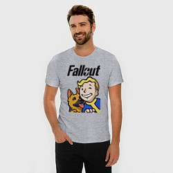 Футболка slim-fit Vault boy and shepherd, цвет: меланж — фото 2