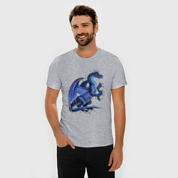 Футболка slim-fit Azure dragon, цвет: меланж — фото 2