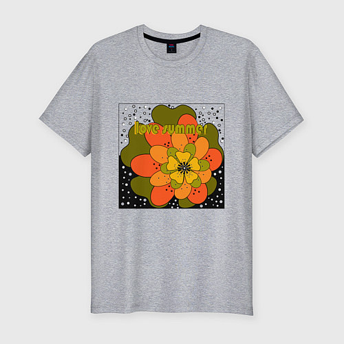 Мужская slim-футболка Love summer / Меланж – фото 1