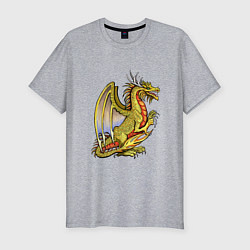 Футболка slim-fit HOMM3 gold dragon, цвет: меланж