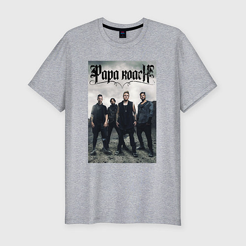 Мужская slim-футболка Papa Roach all / Меланж – фото 1