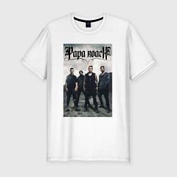 Футболка slim-fit Papa Roach all, цвет: белый