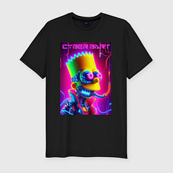 Футболка slim-fit Cyber Bart - neon glow fantasy, цвет: черный