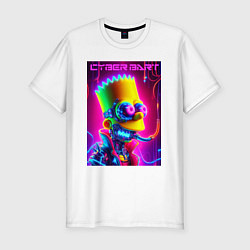 Футболка slim-fit Cyber Bart - neon glow fantasy, цвет: белый