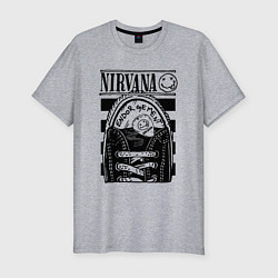 Футболка slim-fit Nirvana grunge rock, цвет: меланж