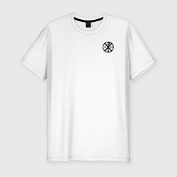 Футболка slim-fit Хризма черная на груди, цвет: белый