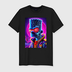 Футболка slim-fit Cool Bart Simpson - neon glow, цвет: черный