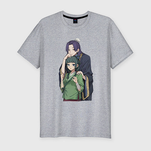 Мужская slim-футболка Монолог фармацевта Жэньши Расчётливый интриган / Меланж – фото 1