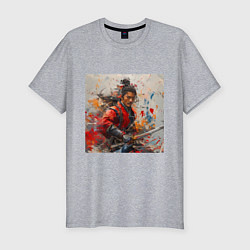 Футболка slim-fit Краски самурая, цвет: меланж