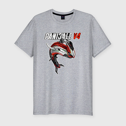 Мужская slim-футболка Ducati Panigale shark / Меланж – фото 1