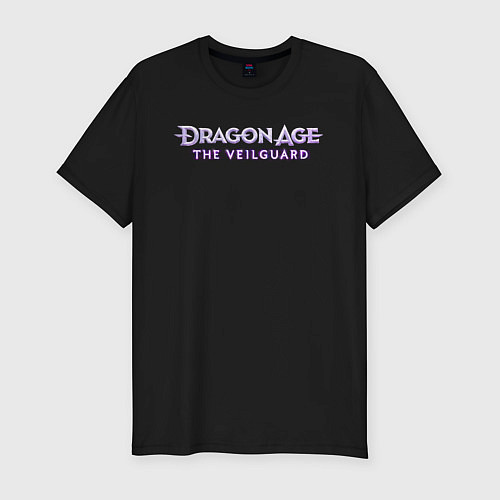 Мужская slim-футболка Dragon age the veilguard logo / Черный – фото 1