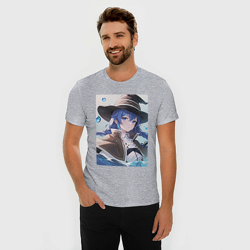 Мужская slim-футболка Реинкарнация безработного Рокси Мигурд / Меланж – фото 3