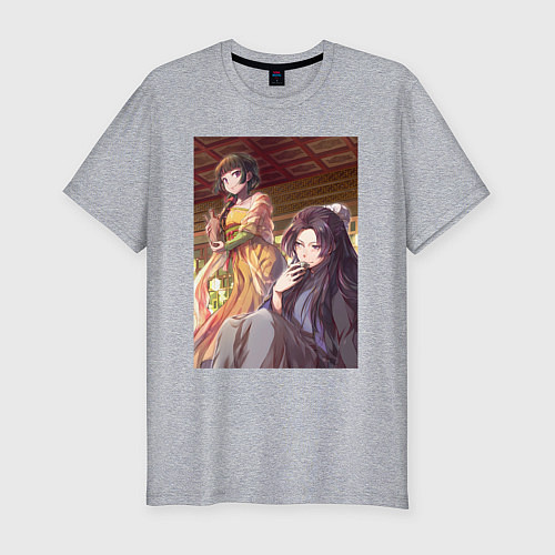 Мужская slim-футболка Монолог фармацевта Жэньши выпивает / Меланж – фото 1