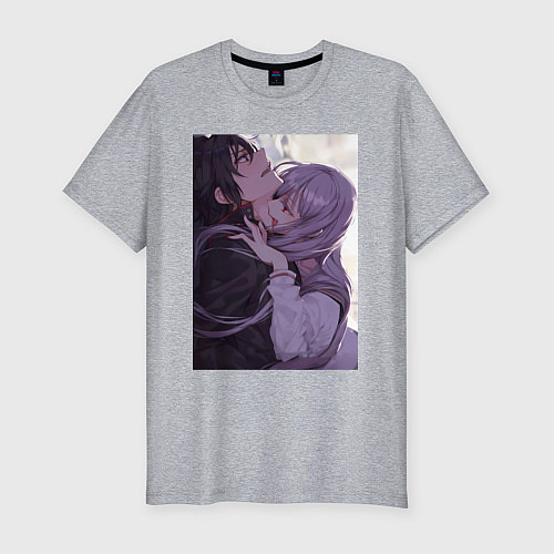 Мужская slim-футболка Последний Серафим Шиноа Хираги вампир / Меланж – фото 1