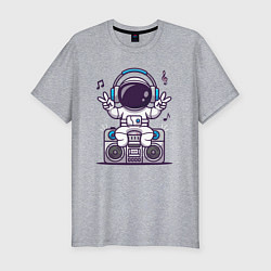 Футболка slim-fit Music spaceman, цвет: меланж