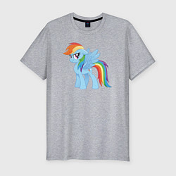 Футболка slim-fit Рейнбоу Дэш из My Little Pony в кино, цвет: меланж