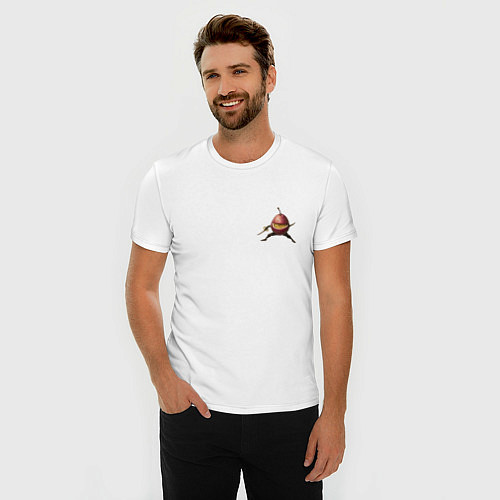 Мужская slim-футболка Маракуйя-ниндзя / Белый – фото 3