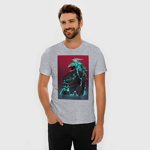Мужская slim-футболка Кайдзю номер восемь Кафка Хибино арт / Меланж – фото 3