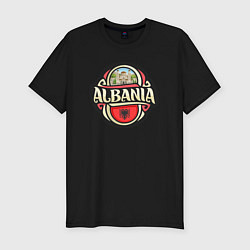 Футболка slim-fit Албания, цвет: черный