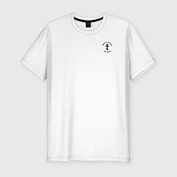 Футболка slim-fit Свят Господь Бог наш крест черный, цвет: белый