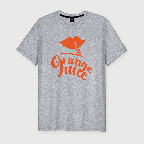 Мужская slim-футболка Вкусный апельсиновый сок / Меланж – фото 1