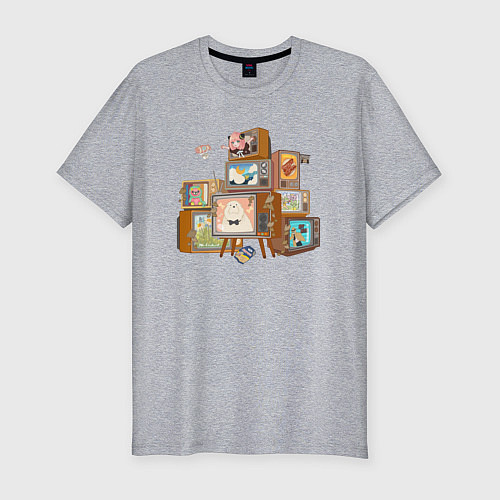 Мужская slim-футболка Аня: Семья шпиона / Меланж – фото 1