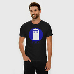 Футболка slim-fit Tardis police, цвет: черный — фото 2