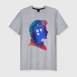 Футболка slim-fit Tardis and doctor, цвет: меланж