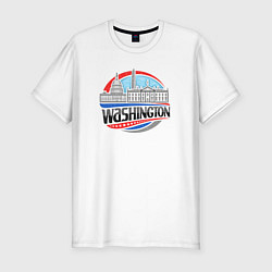 Футболка slim-fit USA Washington, цвет: белый