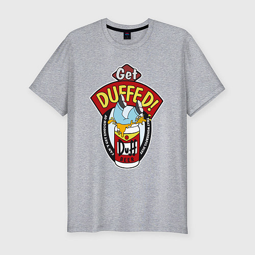 Мужская slim-футболка Duff beer with Homer / Меланж – фото 1