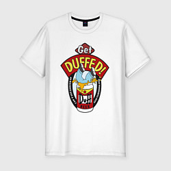 Футболка slim-fit Duff beer with Homer, цвет: белый