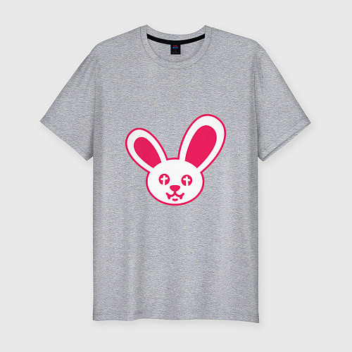 Мужская slim-футболка Токсичный заяц / Меланж – фото 1