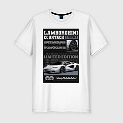 Футболка slim-fit Lamborghini countach, цвет: белый